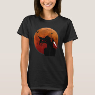 Spooky Black Cat Full Moon Halloween Party Cat T-Shirt