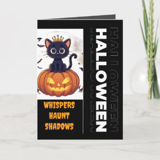Spooky Black Cat Halloween Design – Haunted Night Card