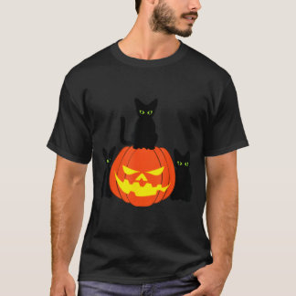 Spooky Black Cat Halloween Pumpkin Cats Jack O T-Shirt