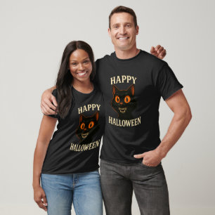 Spooky Black Cat Halloween T-Shirt
