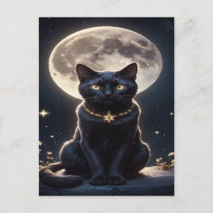 Spooky Black Cat Halloween Wallpaper — 2025 Night! Holiday Postcard