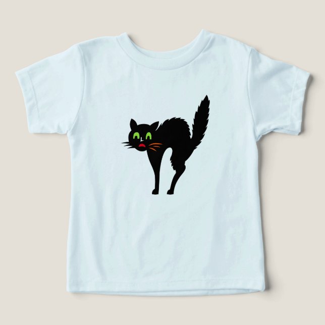 Spooky Black Cat Infant Kids Boy Girl Halloween (Design Front)