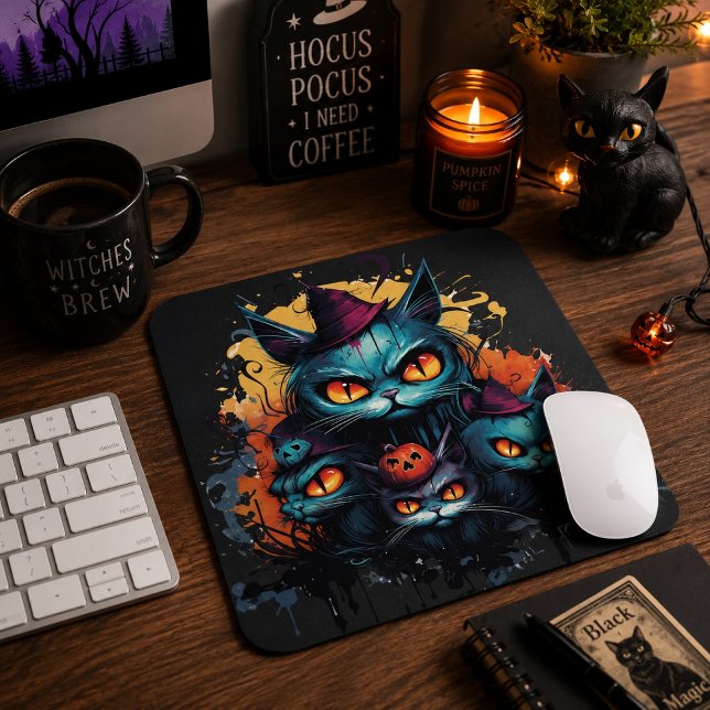 Spooky Black Cat Mouse Pad (Creator Uploaded)