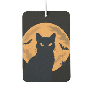 Spooky Black Cat Silhouette Halloween Car Air Freshener