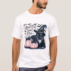 Spooky Black Cat Social Club T-Shirt