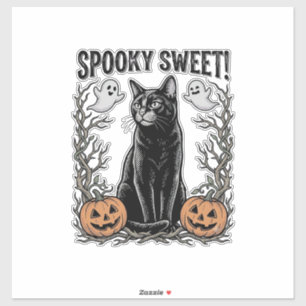 Spooky Black Cat Vintage Halloween Engraving Shirt