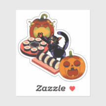 Spooky Black Cat's Halloween Sushi Party