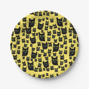 Spooky Black Cats       Paper Plate