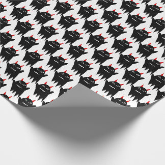Spooky Black Ghost With Red Horns Wrapping Paper