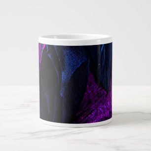 Spooky Black Material Rose, Black Spiders Large Coffee Mug