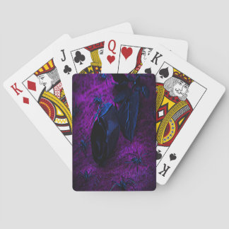 Spooky Black Material Rose, Black Spiders Playing Cards