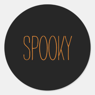 Spooky black & orange Halloween handwritten Classic Round Sticker