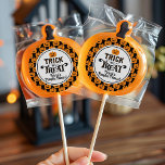Spooky Black Orange Pumpkin Boy Halloween Birthday Classic Round Sticker<br><div class="desc">Add a spooky twist to your birthday favours with this spooky black and orange pumpkin favour sticker! It features a spooky orange pumpkin with the phrase "Trick or Treat" in an eerie Halloween typography on a black and orange background with spooky orange pumpkins. Perfect for adding a touch of spooky...</div>