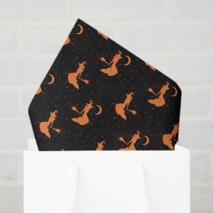 Spooky Black & Orange Witch Tissue Paper