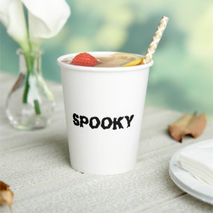 Spooky black & white Halloween Paper Cups