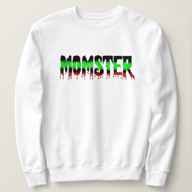 Spooky Blood Dripping Momster Halloween  Sweatshirt (Design Front)