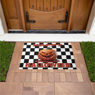 Spooky Bloody Pumpkin Halloween  Doormat