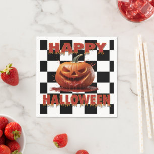 Spooky Bloody Pumpkin Halloween Napkin
