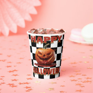 Spooky Bloody Pumpkin Halloween Paper Cups