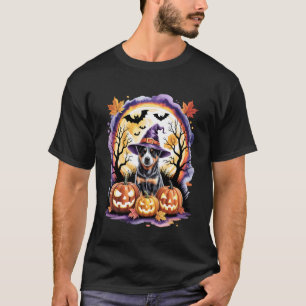 Spooky Blue Heeler Halloween Pumpkins Australian C T-Shirt