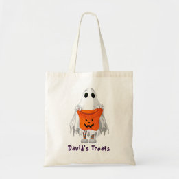 Spooky Boo Ghost Halloween Trick or Treat Tote Bag