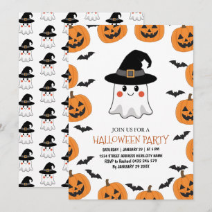 Spooky Boo Ghost Kids Halloween Party Invitation  
