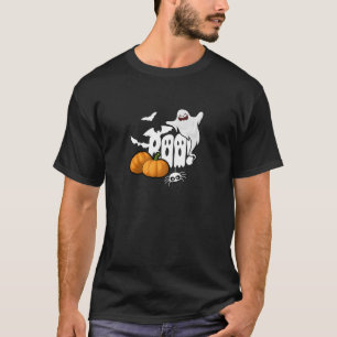 Spooky "Boo!" Ghost, Pumpkins & Spider Halloween T-Shirt