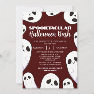 spooky Boo Haunted house Halloween bash party Invitation