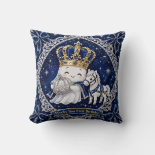 Spooky Boo Prince Pillow Royal Blue