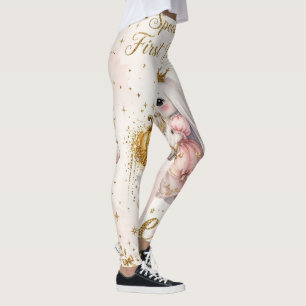 Spooky Boo Princess Gold Glitter Leggings