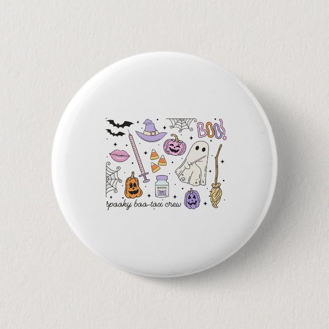 Spooky Boo-tox Crew Halloween Botox Nurse Nurse In 6 Cm Round Badge (Front)