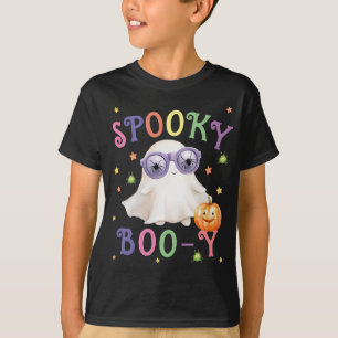 Spooky Boo-y Bright Text Black Boys' T-Shirt