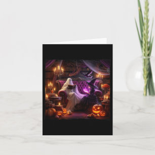 Spooky Bookish Haunted Halloween Vintage Bookstore Card