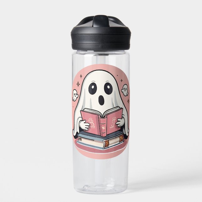 Spooky Bookworm Water Bottle (Front)
