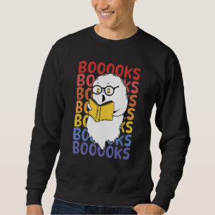 Spooky Booooks Reading Ghost - For the Love of Boo Sweatshirt