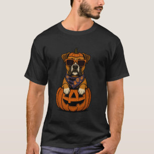 Spooky Boxer Dog Pumpkin Halloween Dog Lover T-Shirt
