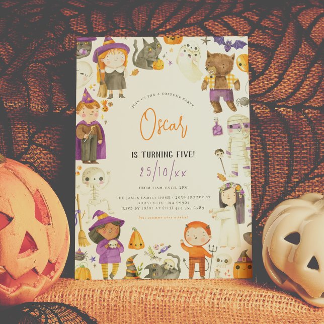 Spooky Boy Costume Party Halloween Birthday Party Invitation (Creator Uploaded)
