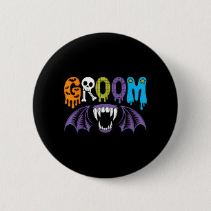 Spooky Bride and Groom Halloween Wedding Love 6 Cm Round Badge