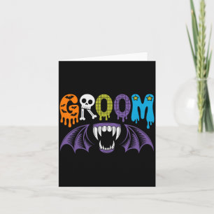 Spooky Bride and Groom Halloween Wedding Love Card