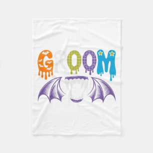 Spooky Bride and Groom Halloween Wedding Love Fleece Blanket