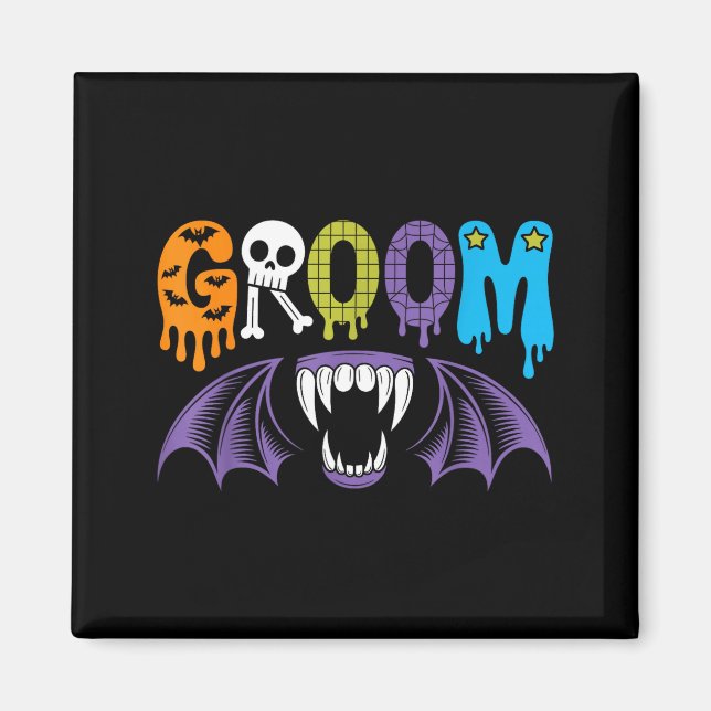 Spooky Bride and Groom Halloween Wedding Love Magnet (Front)