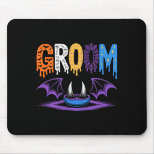 Spooky Bride and Groom Halloween Wedding Love Mouse Pad