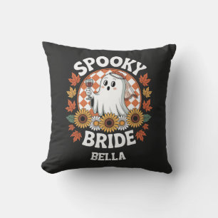 Spooky Bride Ghost Halloween Personalised Cushion