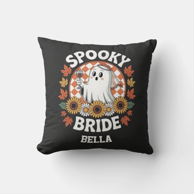 Spooky Bride Ghost Halloween Personalised  Cushion (Front)