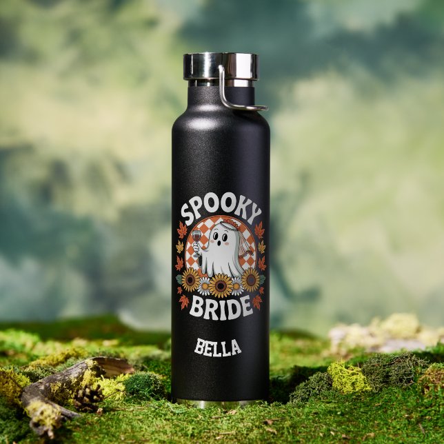 Spooky Bride Ghost Halloween Personalised  Water Bottle (Outdoor (Rotated))