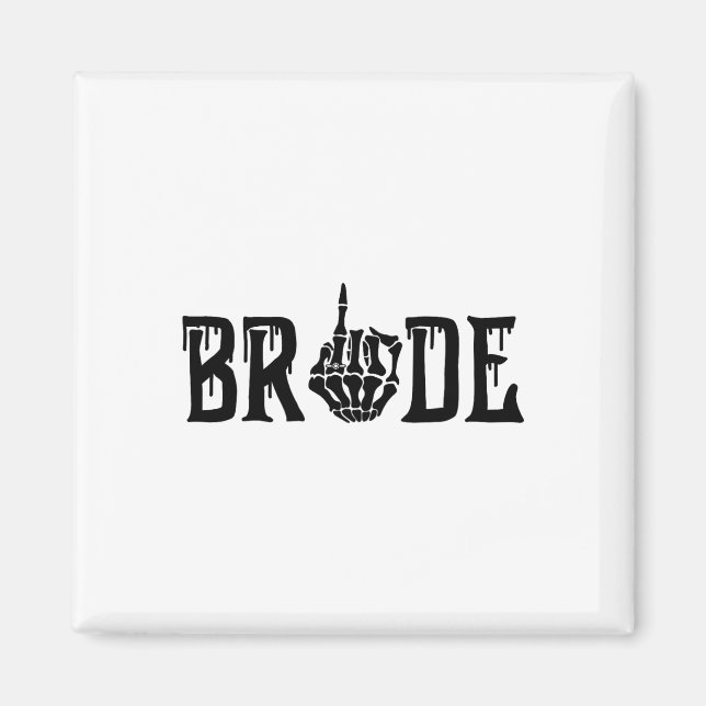 Spooky Bride Groom Gothic Halloween Wedding Matchi Magnet (Front)