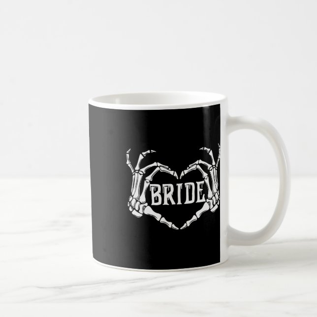 Spooky Bride Skeleton Hands Halloween Engagement W Coffee Mug (Right)