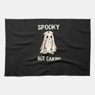 SPOOKY BUT CARING Essential T-Shirt Tea Towel