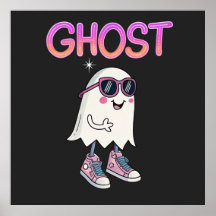 Spooky But Cool Ghost Poster – Fun Halloween 