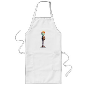 Spooky But Cute Zombie Kid – Adorable Macabre (2) Long Apron